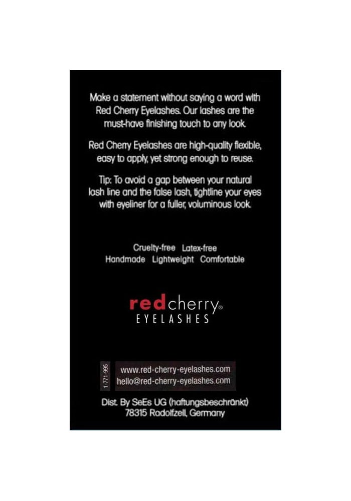Red Cherry False Eyelashes WSP - Pack of 3, 100% Human Hair, Lightweight and Reusable - Image 2